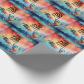 Fishing lovers 50th birthday Fish watercolor Geschenkpapier (Ecke)