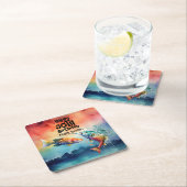 Fishing lovers 50th birthday Fish watercolor Rechteckiger Pappuntersetzer (Vor Ort)