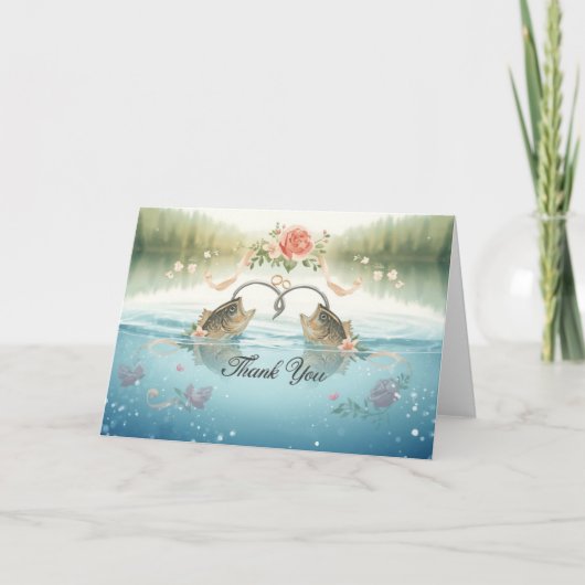 Fishing Lovers Wedding Dankeskarte (Vorderseite)