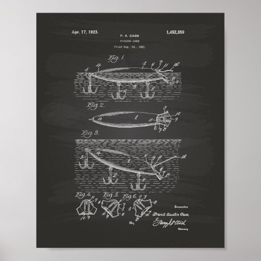 Fishing Lure 1923 Patentenkabine Poster (Vorne)