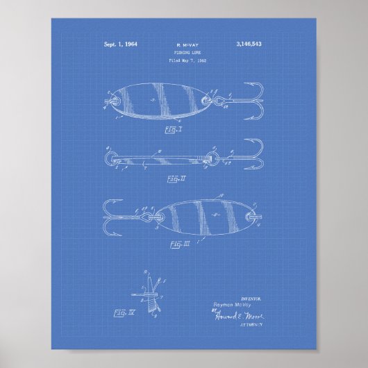 Fishing Lure 1964 Art Blueprint Poster (Vorne)