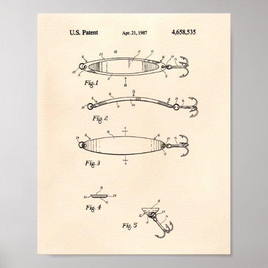 Fishing Lure 1964 Patent Art Old Peper Poster (Vorne)