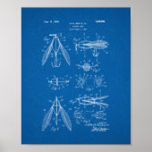 Fishing-Lure-Patent - Blueprint Poster (Vorne)