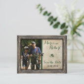 Fishing Lure Wedding Foto Save the Date Postkarte (Stehend Vorderseite)