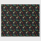 Fishing Lures With Fish On Black Geschenkpapier (Flach)