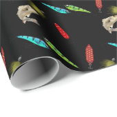 Fishing Lures With Fish On Black Geschenkpapier (Rolleneckpunkt)
