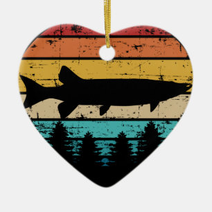 Fishing Muskie vintage retro Keramik Ornament