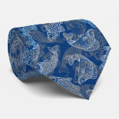 Fishing-Muster Work 01.b Blue BG Krawatte (Gerollt)