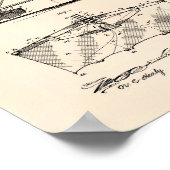 Fishing Net 1905 Patent Art Old Peper Poster (Ecke)