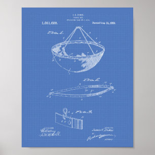 Fishing Net 1920 Patent Art Blueprint Poster