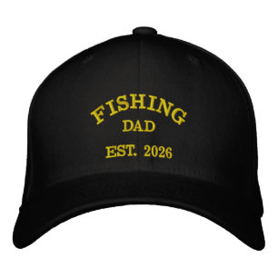 Fishing Papa Est. 2026 Besticktes Design Bestickte Baseballkappe