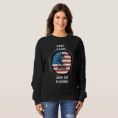 Fishing Patriotic American flag Sweatshirt (Vorne ganz)
