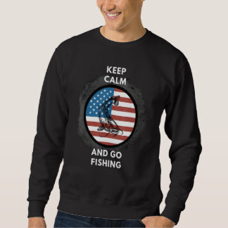 Fishing Patriotic American flag Sweatshirt