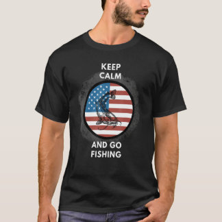 Fishing Patriotic American flag T-Shirt