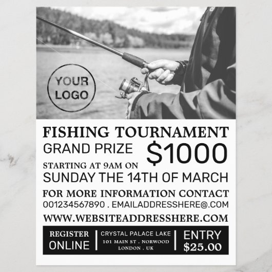 Fishing Portrait, Fishing Tournament Event Advert Flyer (Vorne)