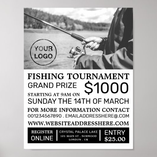 Fishing Portrait, Fishing Tournament Event Advert Poster (Vorne)
