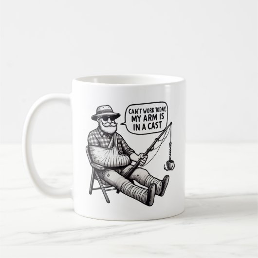 Fishing Pun Mug – Arm’s in a Cast Kaffeetasse (Links)