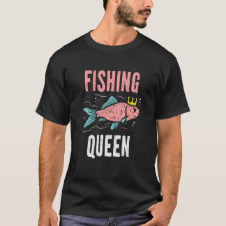 Fishing Queen Angler Sportfishing Girls Women Pink T-Shirt