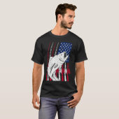 Fishing Rod and American Flag T-Shirt (Vorne ganz)