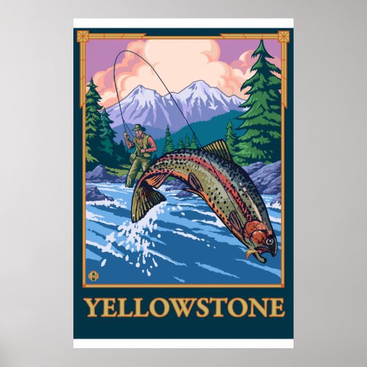 Fishing Scene - Yellowstone Nationalpark Poster (Vorne)