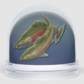 Fishing Snow Globe Custom Coho Salmon Snow Globe Schneekugeln (Vorderseite)