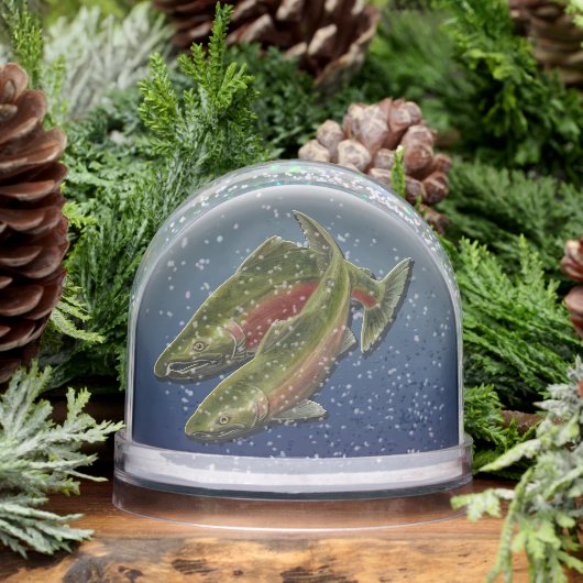 Fishing Snow Globe Custom Coho Salmon Snow Globe Schneekugeln (Winter)