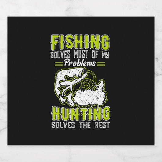 Fishing Solves Most Of My Problems Schaumweinetikett (Einzelnes Label)