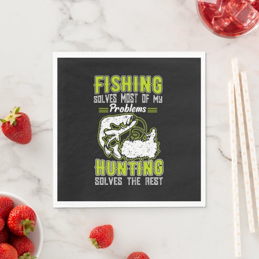 Fishing Solves Most Of My Problems Serviette (Beispiel)