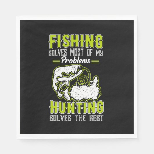 Fishing Solves Most Of My Problems Serviette (Vorderseite)