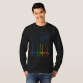 Fishing Spinning Rod LGBT Rainbow Pride USA Americ T-Shirt (Vorne ganz)