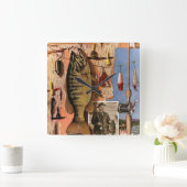 Fishing Still Life by John Atherton Quadratische Wanduhr (Zuhause)