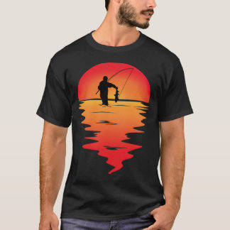 Fishing Sunset (3) Vatertag T-Shirt