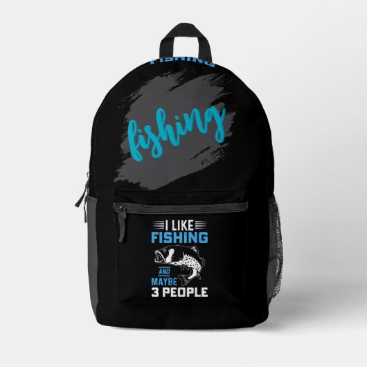 Fishing Theme  Bedruckter Rucksack (Vorderseite)