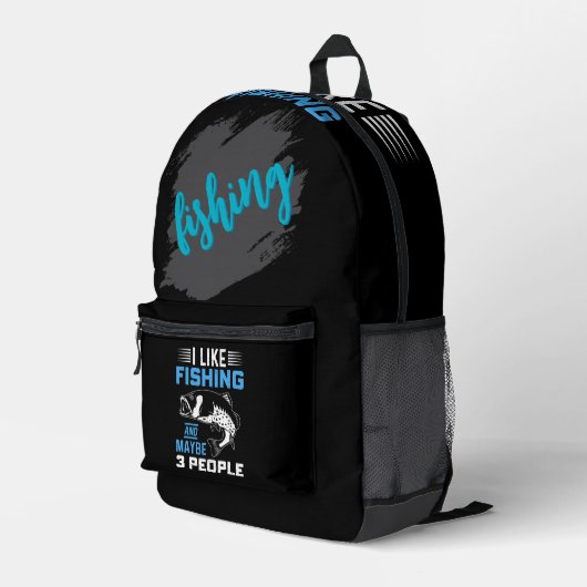 Fishing Theme  Bedruckter Rucksack (Rückseitige Ecke Rechts)