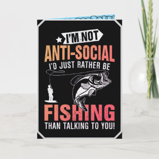Fishing themed Folded Greeting Card Karte