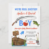 Fishing Themed Reel Excited Baby Shower  Einladung (Vorderseite)