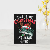 Fishing This Is My Christmas Pajama B Fish Santa H Karte (Gelbe Blume)