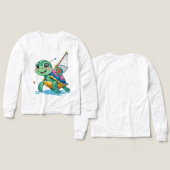 Fishing Turtle – Kids’ Long Sleeve Tee (Design Vorderseite & Rückseite)