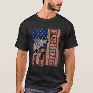 Fishing USA American Flag Vintag 4. Juli Geschenk T-Shirt