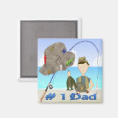 Fishing Vatertag Magnet (Vorderseite/Rückseite)