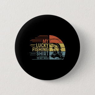Fishing Vintage Retro Mein Glücks-Fischerei-Shirt Button
