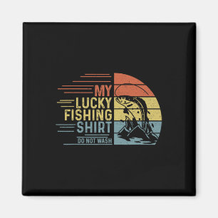 Fishing Vintage Retro Mein Glücks-Fischerei-Shirt Magnet