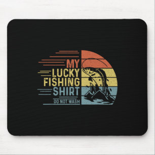 Fishing Vintage Retro Mein Glücks-Fischerei-Shirt Mousepad
