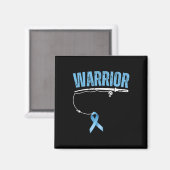 Fishing Warrior Prostatakrebs Angler Hellblau Magnet (Vorderseite/Rückseite)