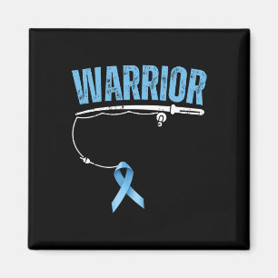 Fishing Warrior Prostatakrebs Angler Hellblau Magnet