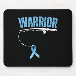 Fishing Warrior Prostatakrebs Fischer Hellblau Mousepad
