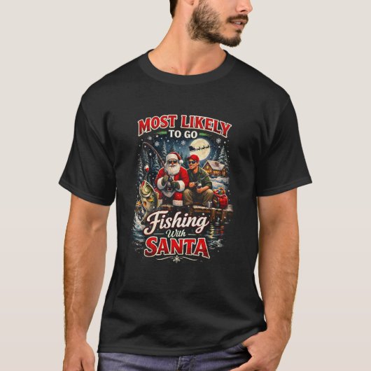 Fishing with Santa T-Shirt (Vorderseite)