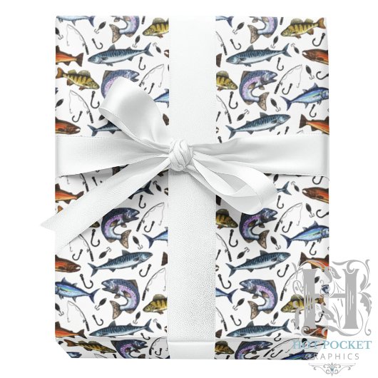 Fishing Wrapping Paper Geschenkpapier