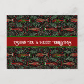 Fishing You a Merry Christmas Red Green Trout Postkarte (Vorderseite)