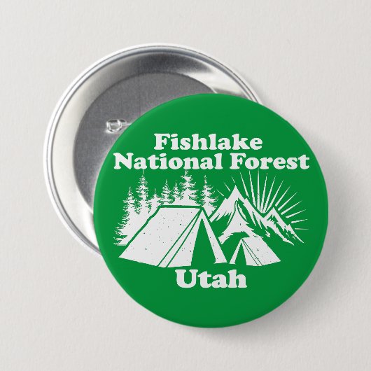 Fishlake National Forest Utah Button (Vorne & Hinten)